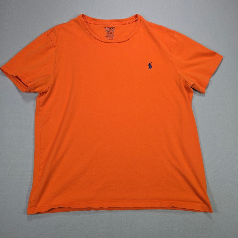 Polo Ralph Lauren Custom Fit Orange T‎ Shirt Short Sleeve Mens Size L